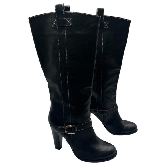Ralph Lauren Shoes - VINTAGE Equestrian Ralph Lauren Black Heeled Boots size 9